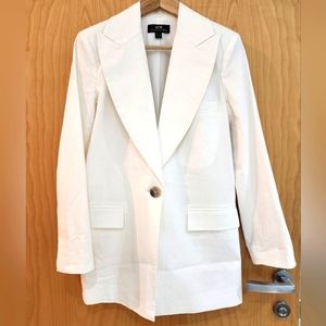White Linen/Cotton Blend Blazer